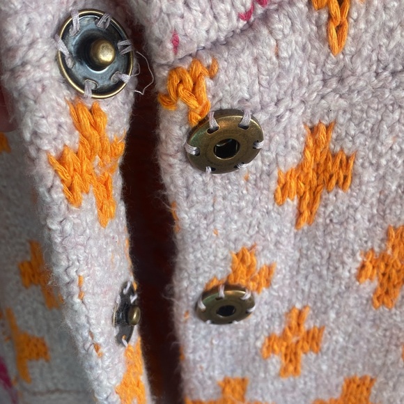 Free People Bright & Optimistic Oversized Shawl Collar Snap Close Knit Cardigan - Picture 12 of 17